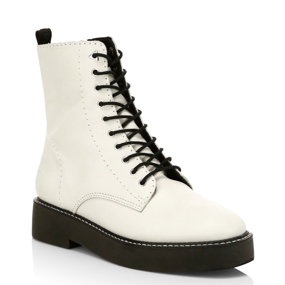 Schutz White Combat Boots sz 10